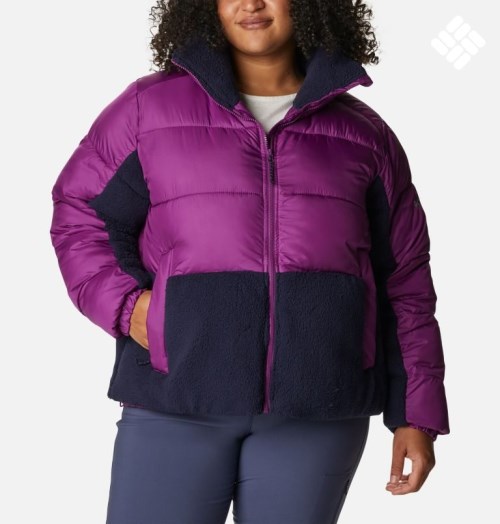 Women's Columbia Leadbetter Point Sherpa Hybrid Jackets Purple | Plus Size CA-V18L6